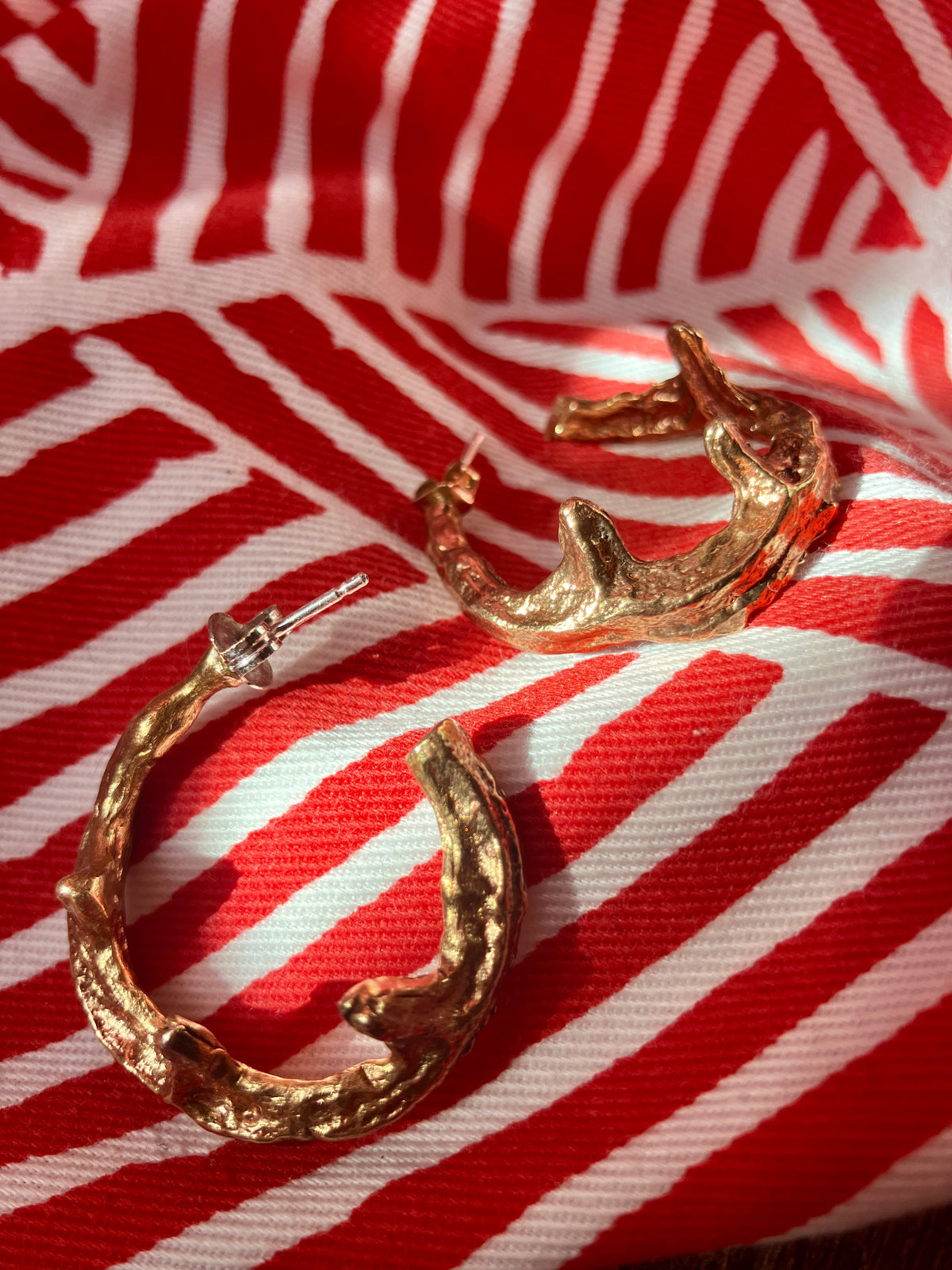 Zeste Boucles d'oreilles créoles Bronze avec embouts Argent .925